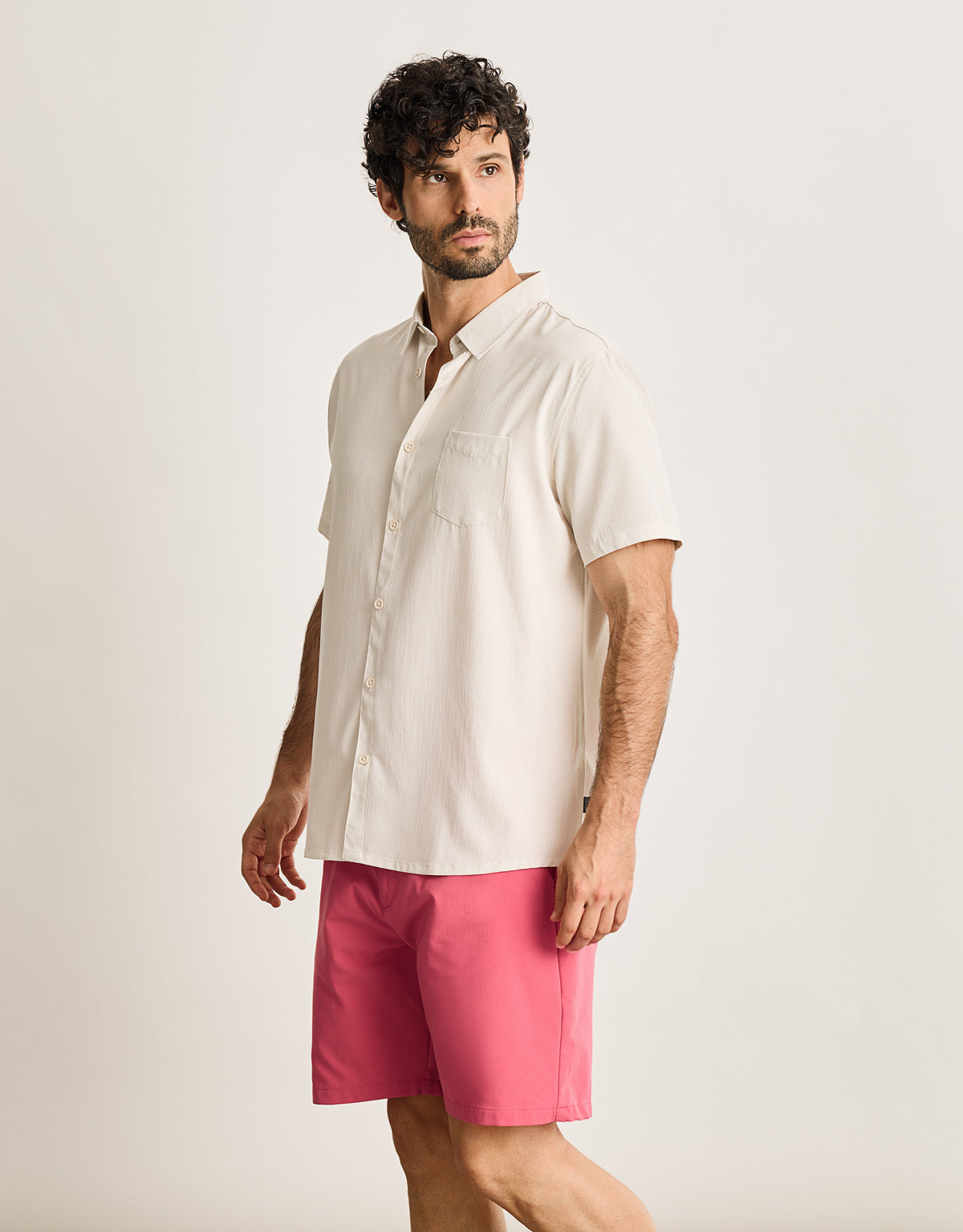 Camisa Manga Corta Beige - Camiland 4