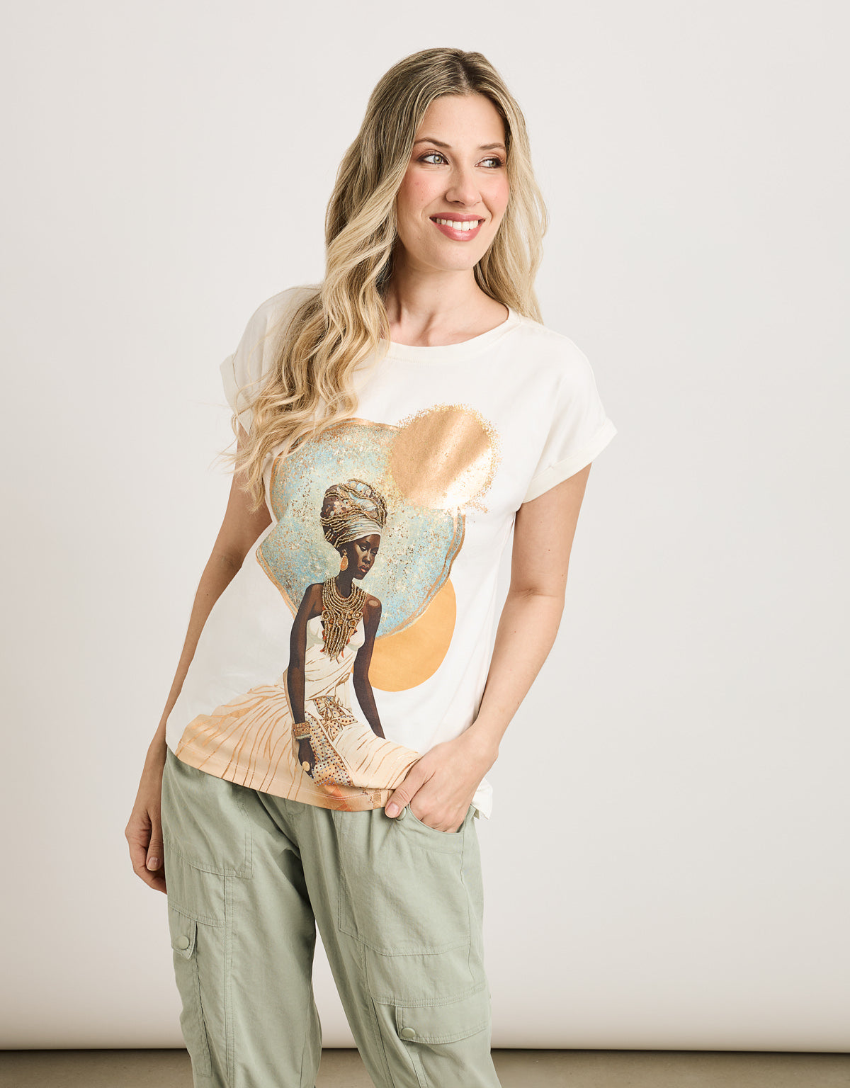 Camiseta Manga Corta Beige - Kiara