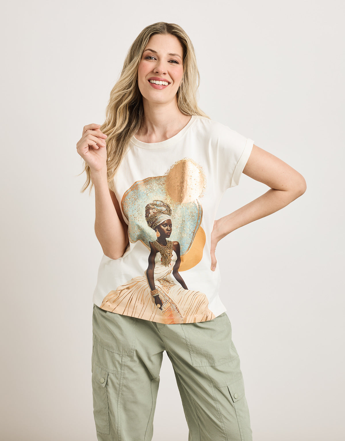 Camiseta Manga Corta Beige - Kiara
