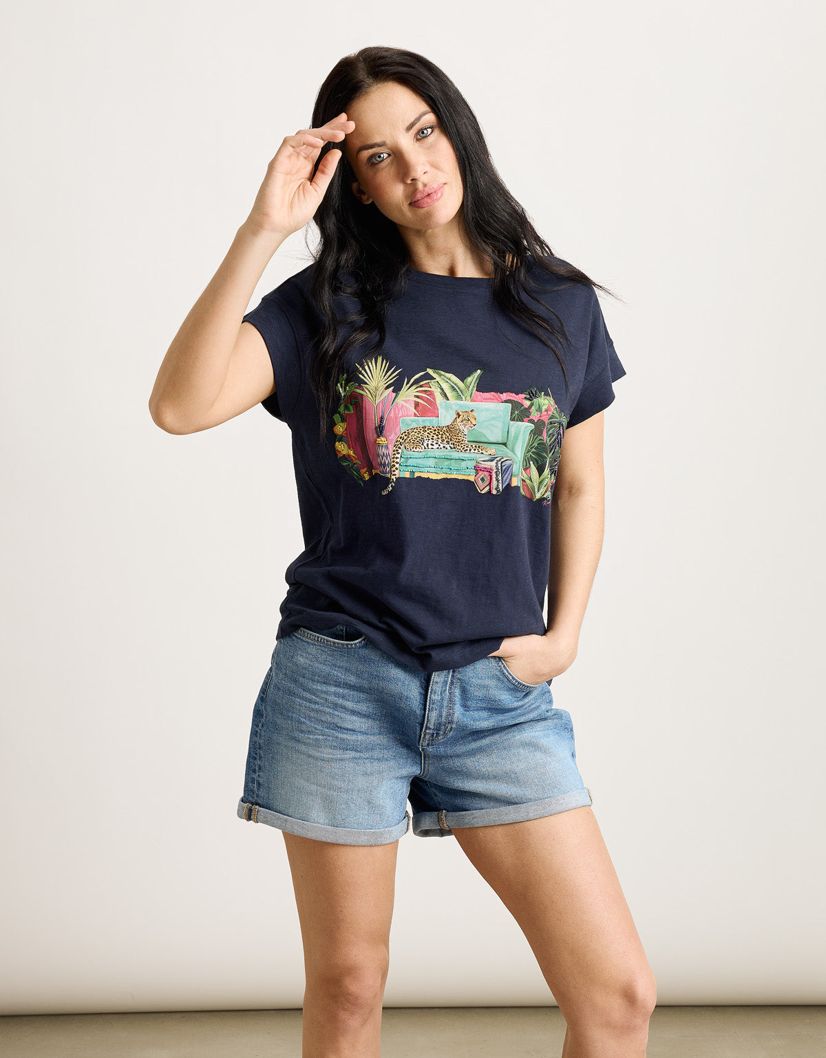 Camiseta Manga Corta Azul Marino - Januri