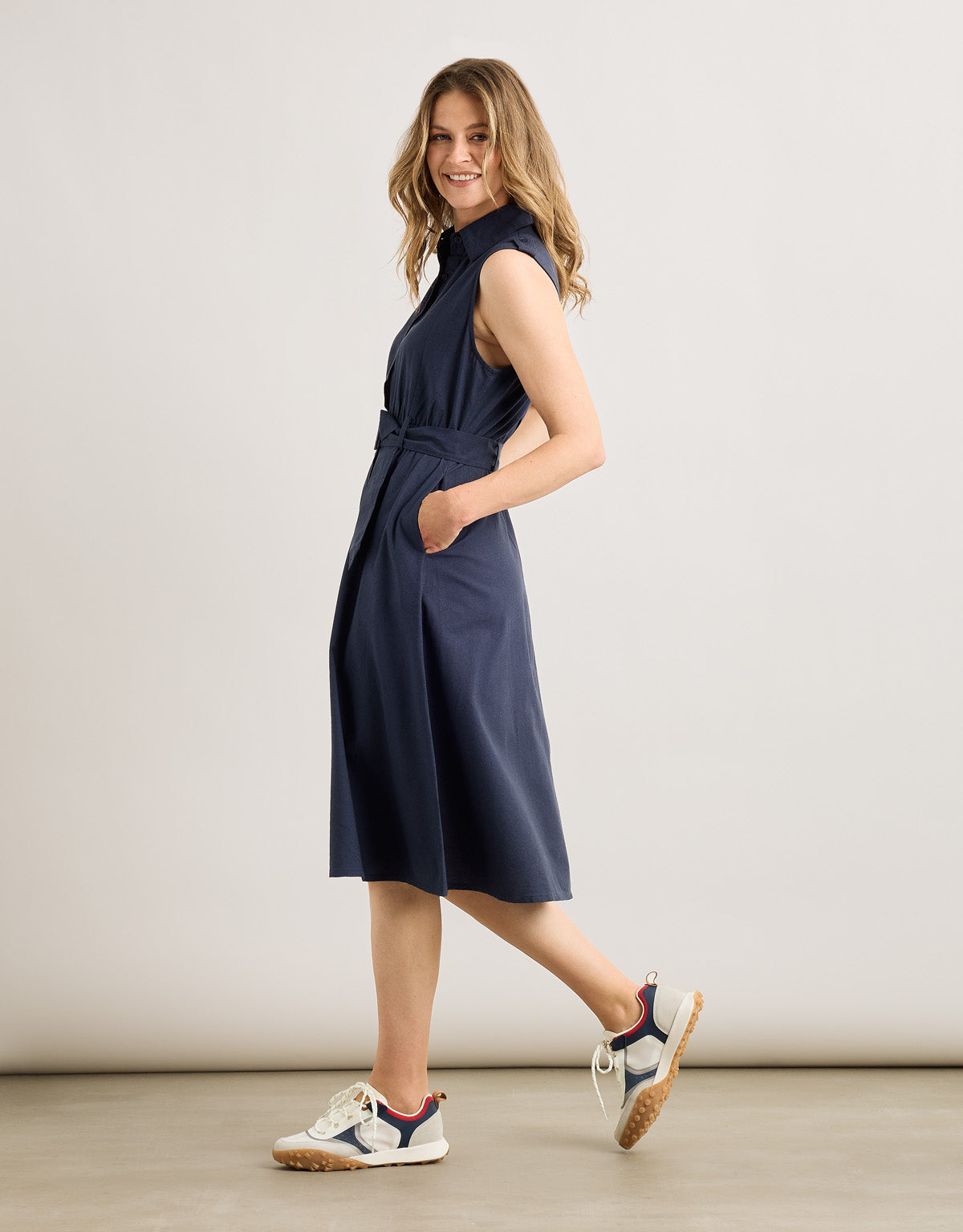 Vestido Midi Azul Marino - Jonix 3