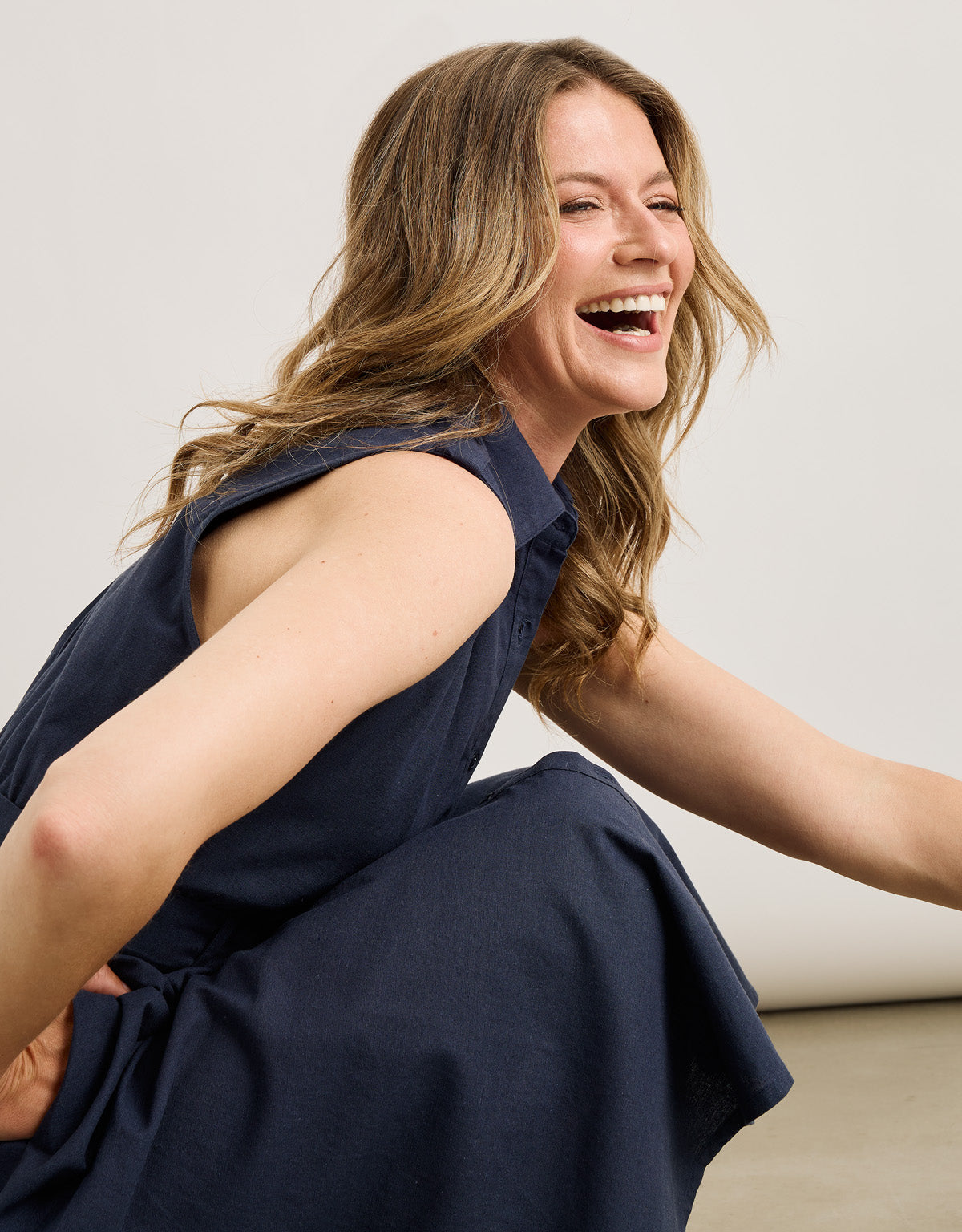 Vestido Midi Azul Marino - Jonix 6