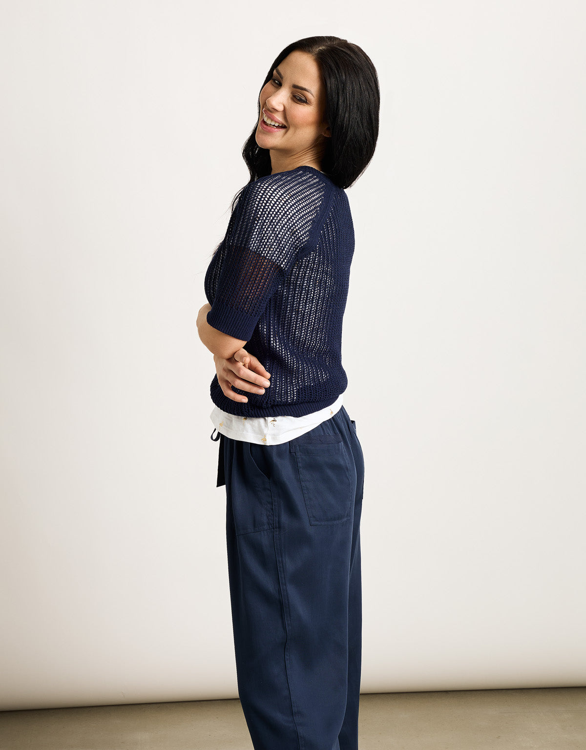 Sweater Manga Corta Azul Marino - Limo 4