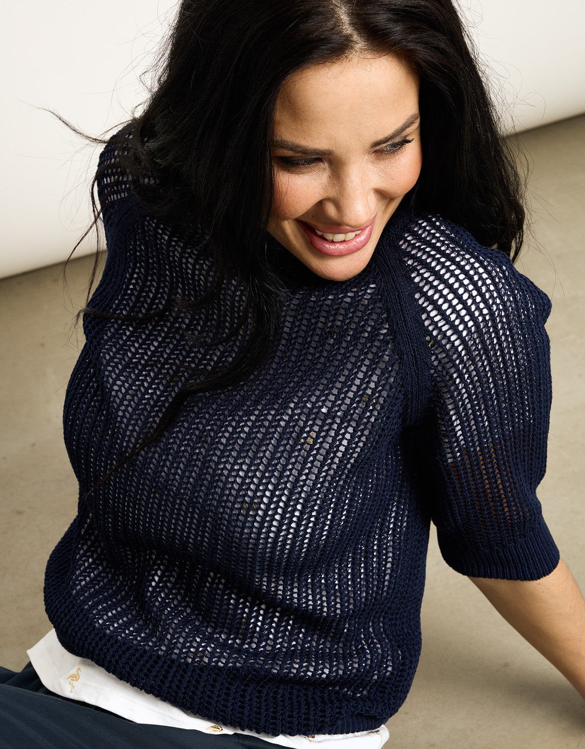 Sweater Manga Corta Azul Marino - Limo 5