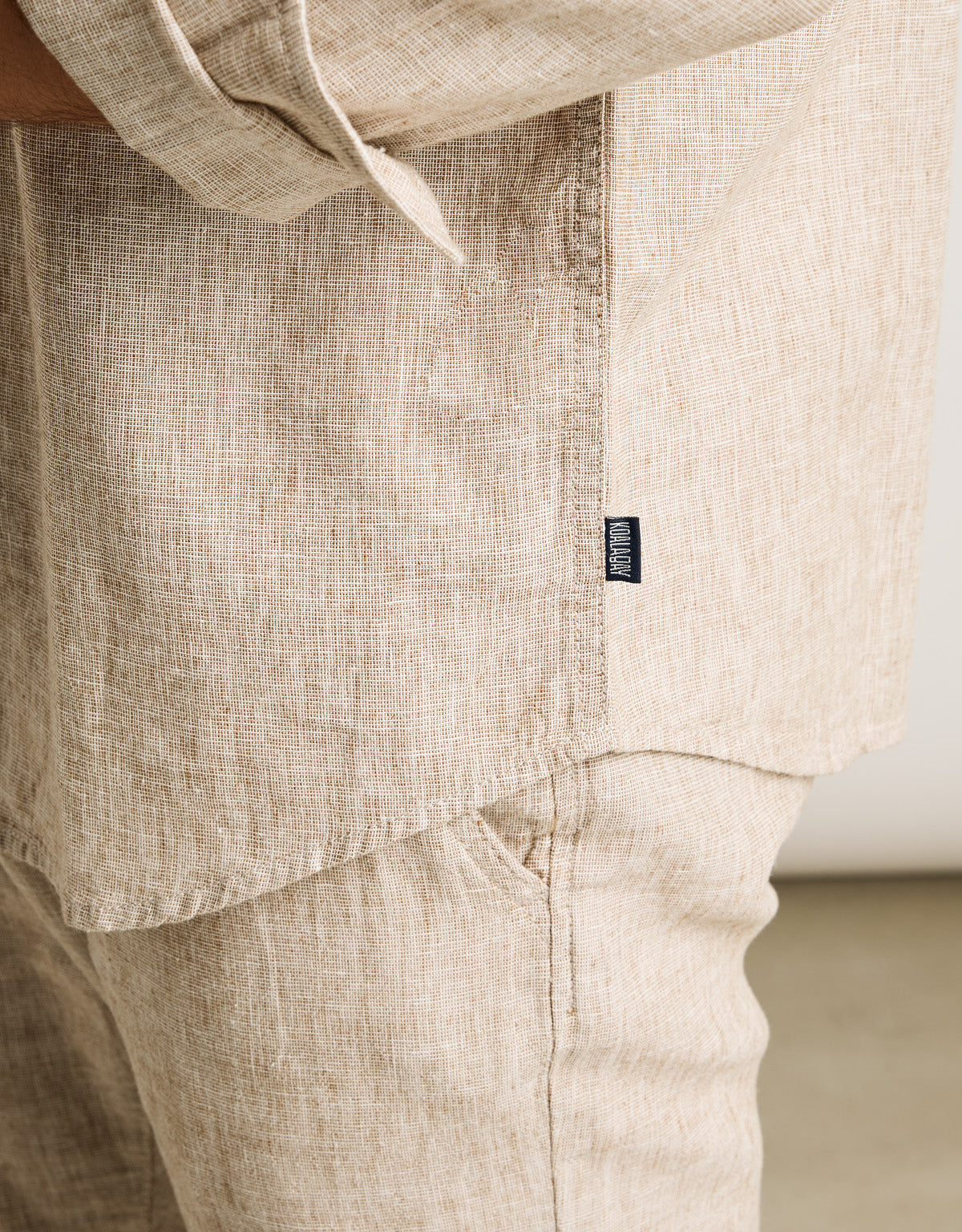 Camisa Manga Larga Beige Lino - Dare 6