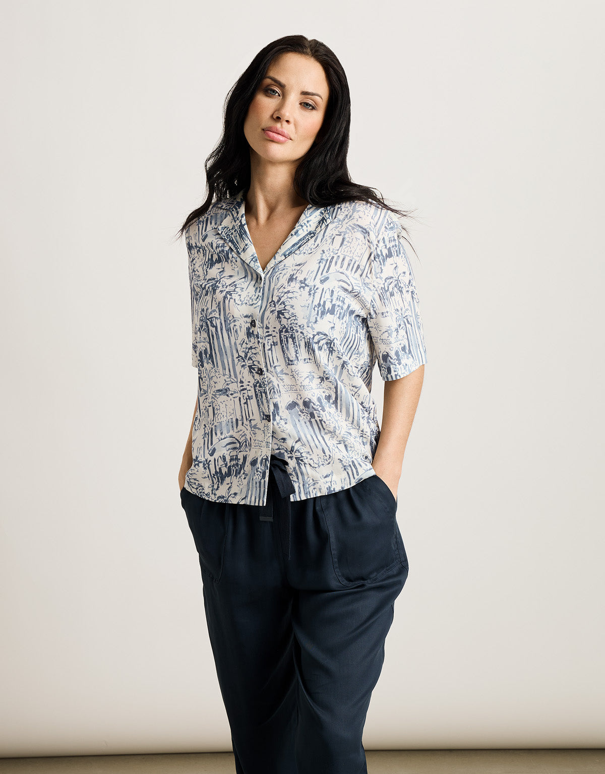 Camisa Manga Corta Azul - Bajamasa