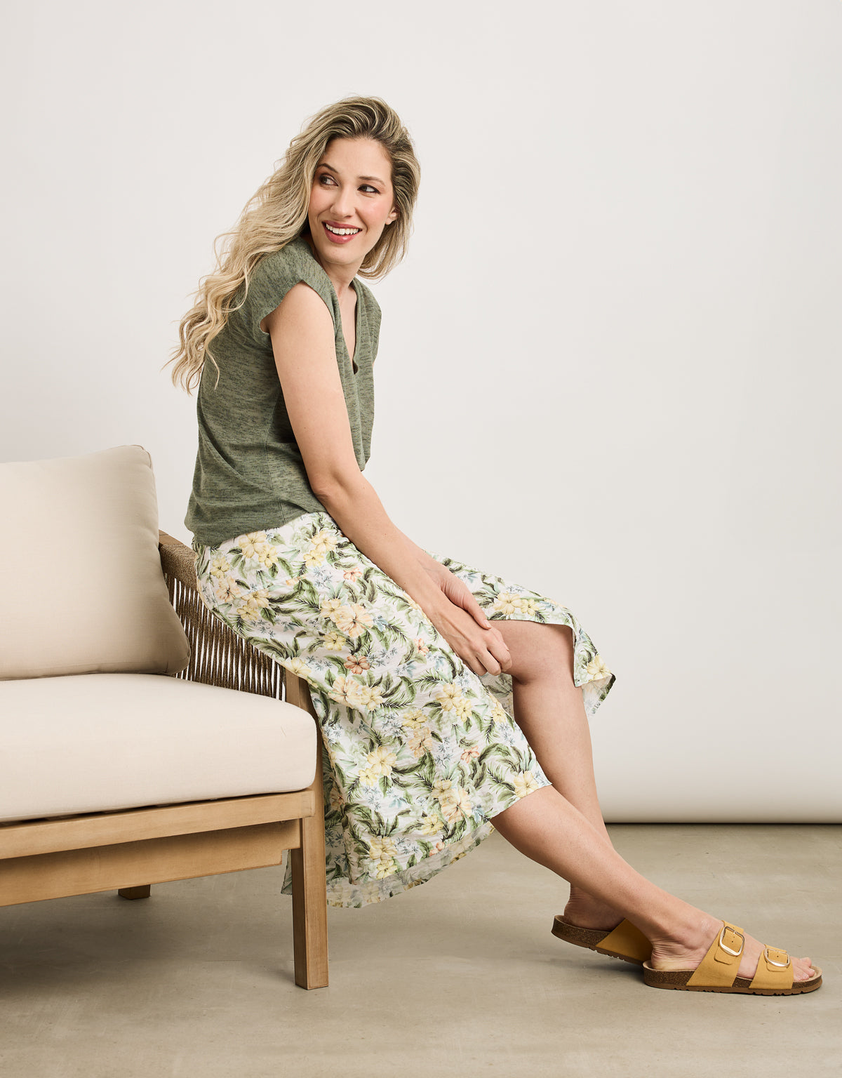 Falda Midi Amarillo - Ilche