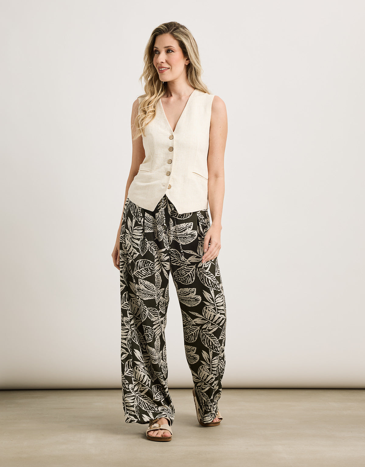 Chaleco Lino Beige - Chai