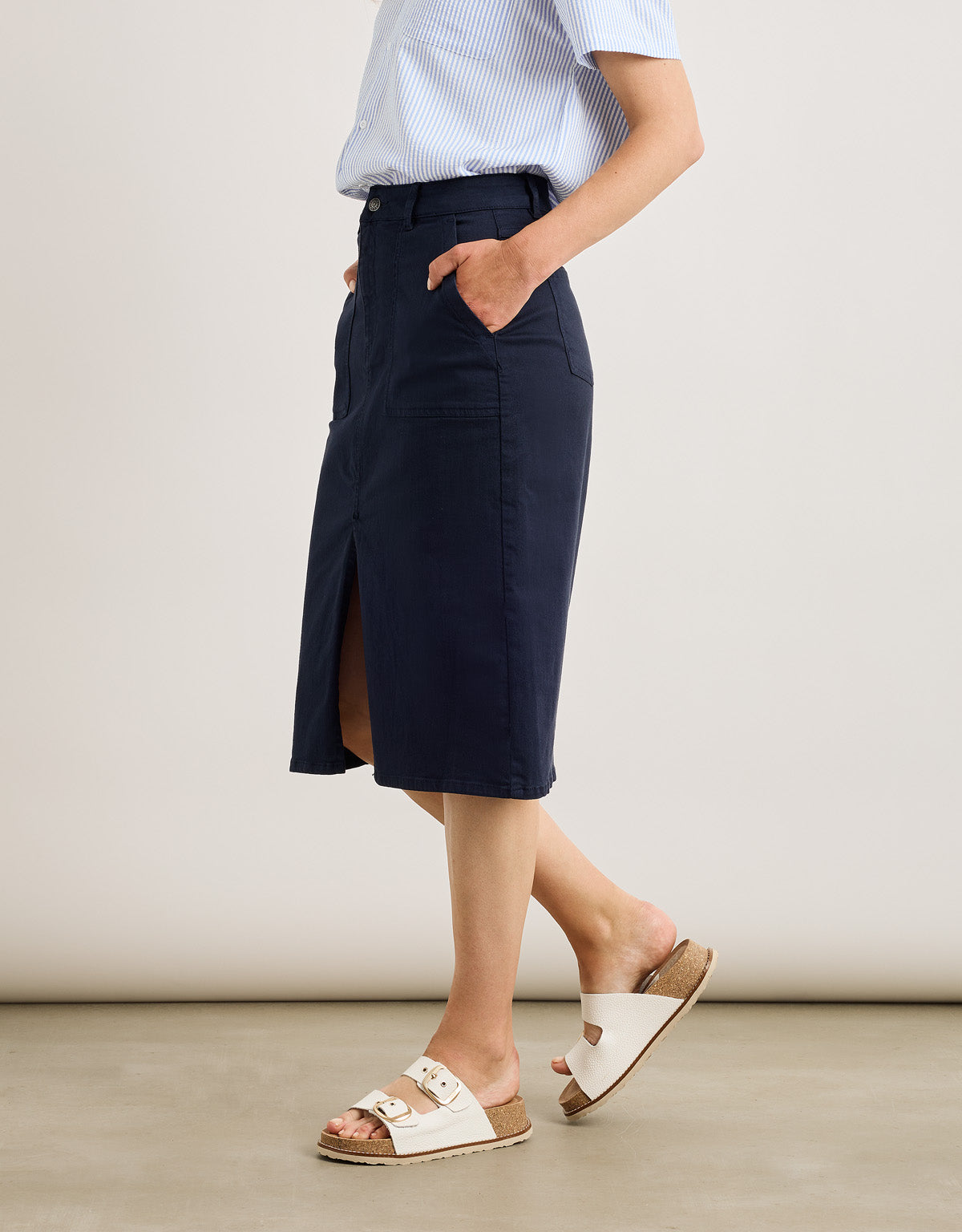 Falda Midi Azul Marino - Dresling 3