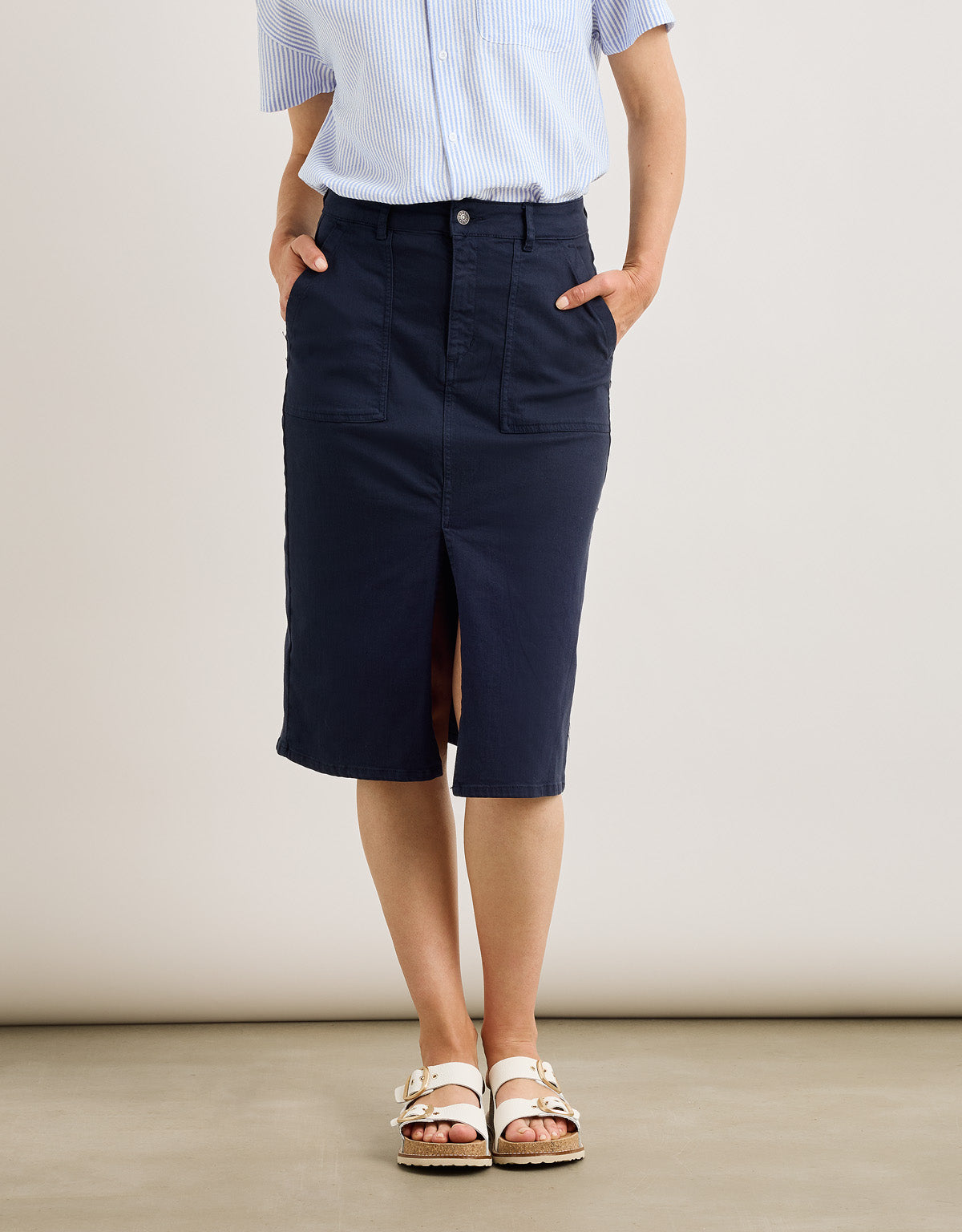 Falda Midi Azul Marino - Dresling