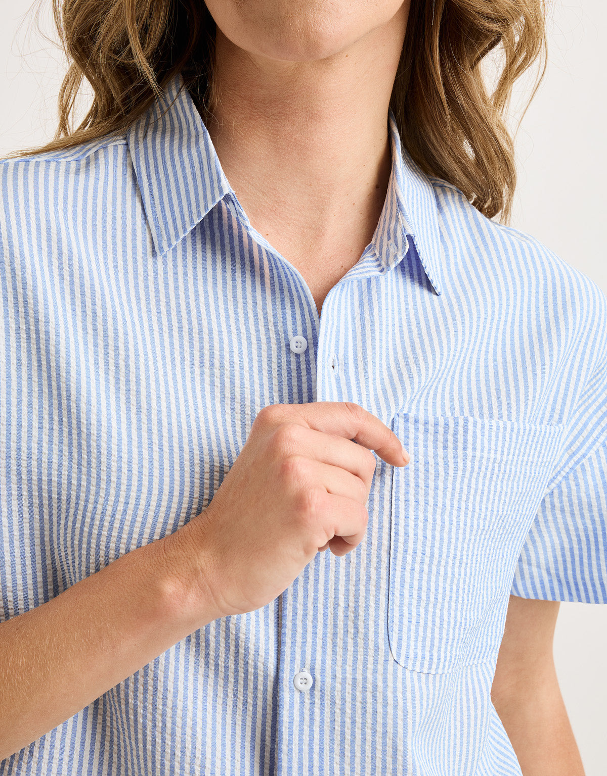 Camisa Manga Corta Rayas Azul - Suquisa 4