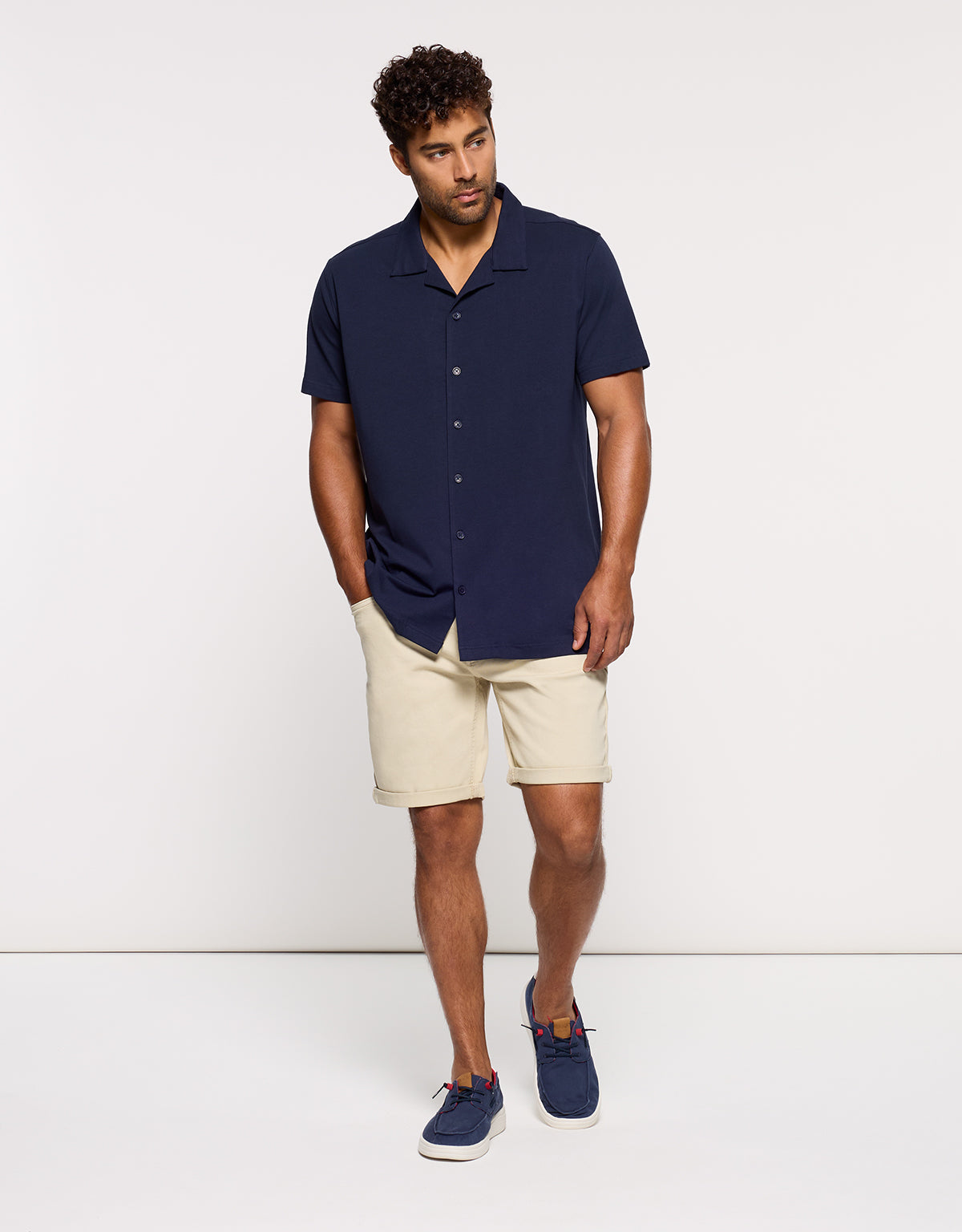 Camisa Manga Corta Azul Marino - Atimo 5