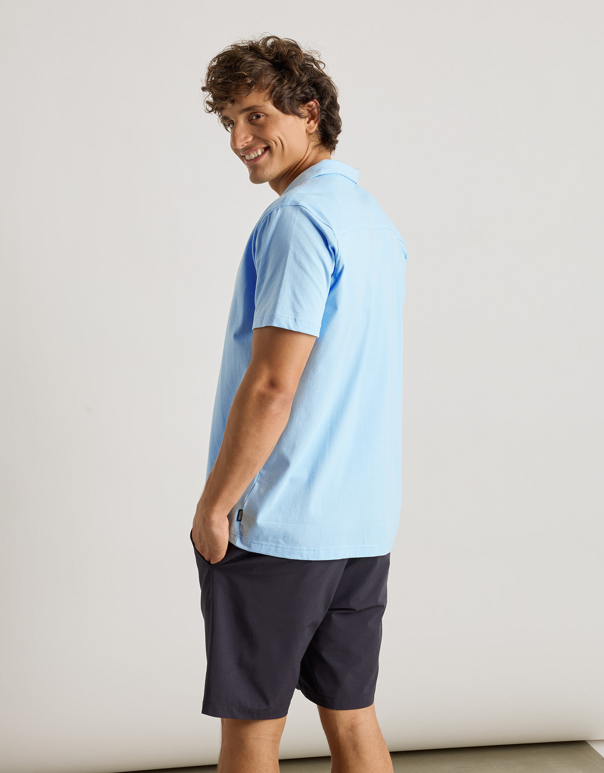 Camisa Manga Corta Azul Celeste - Atimo 2