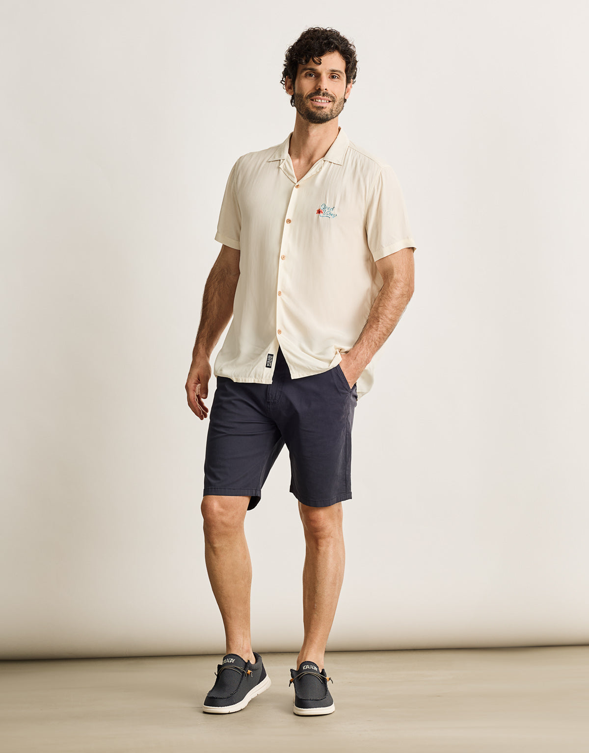 Camisa Manga Corta Beige - Charlie 7