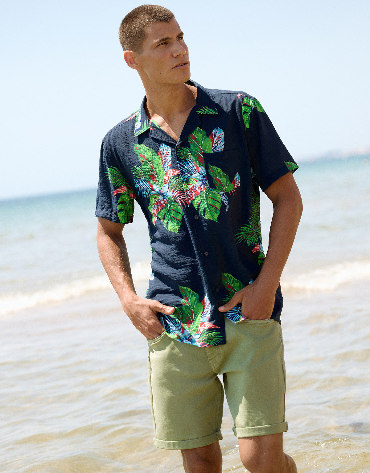 Camisa Manga Corta Azul Marino - Cattaneo