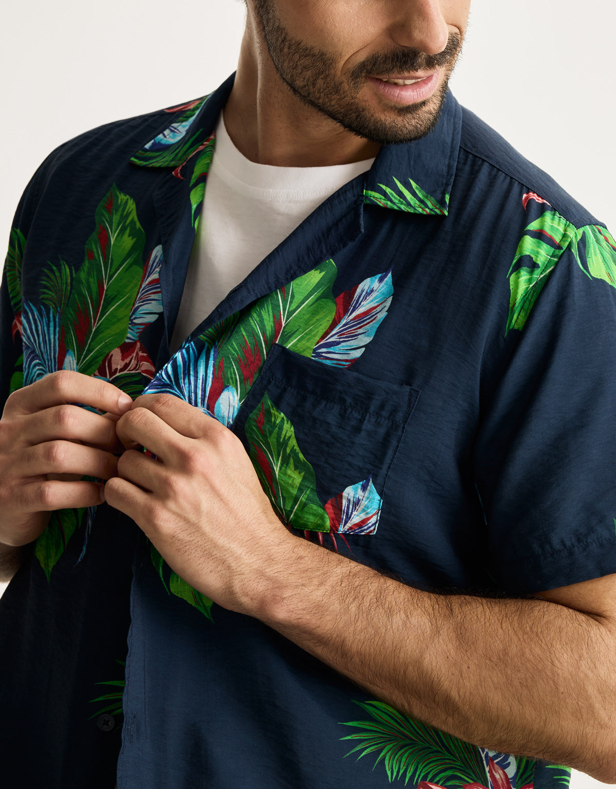 Camisa Manga Corta Azul Marino - Cattaneo 5