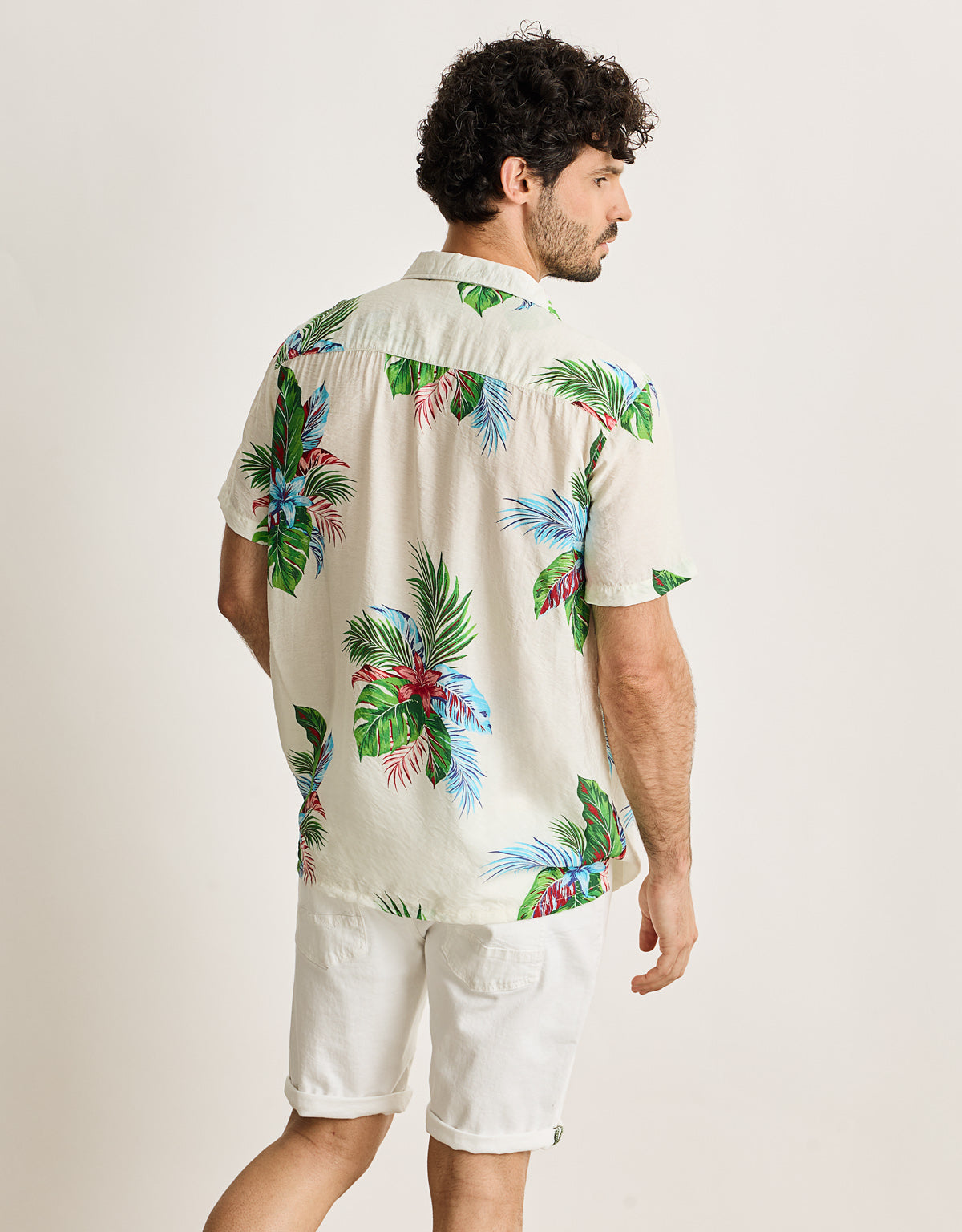 Camisa Manga Corta Beige - Cattaneo 3