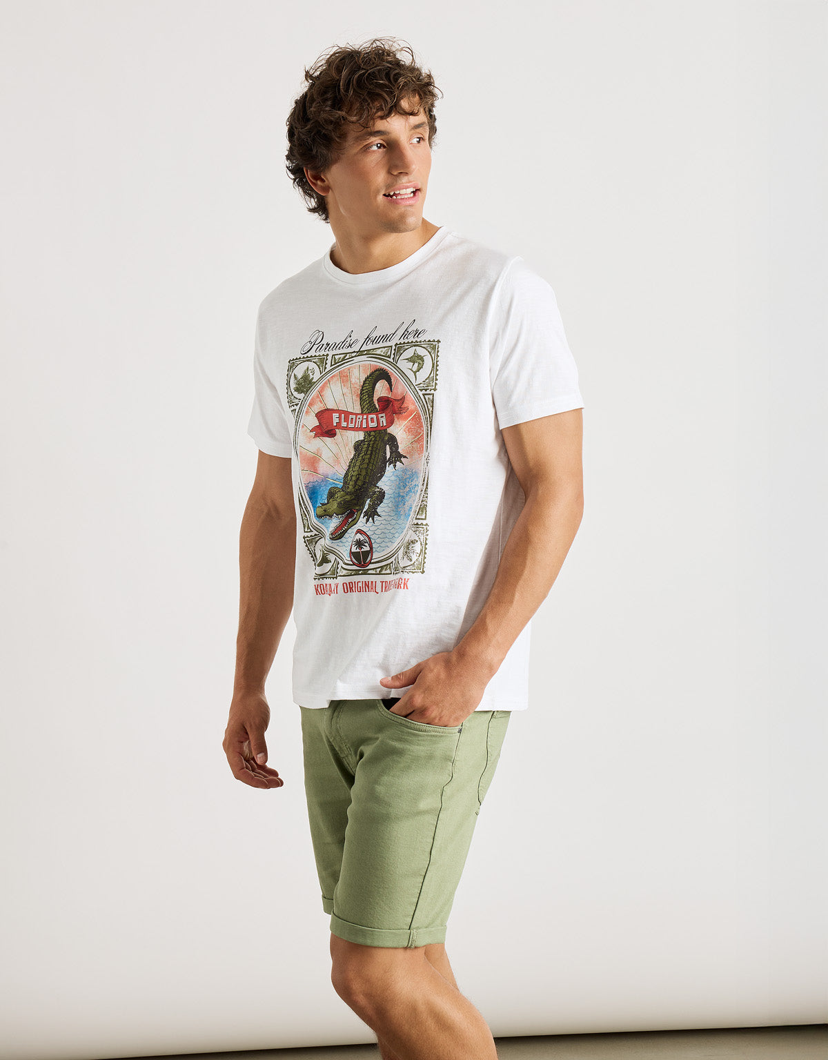 T-Shirt Kurzarm Weiß – Springsteen