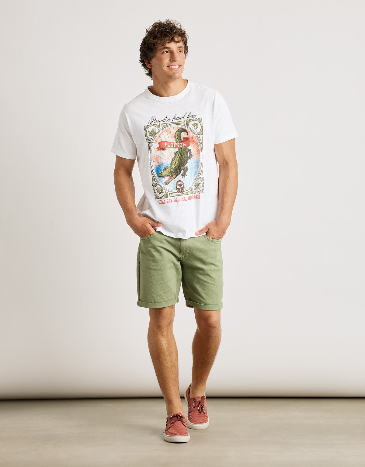 T-Shirt Kurzarm Weiß – Springsteen