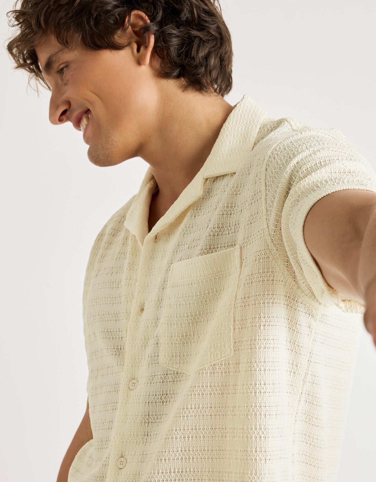 Camisa M/C Off White - Puntillet 2