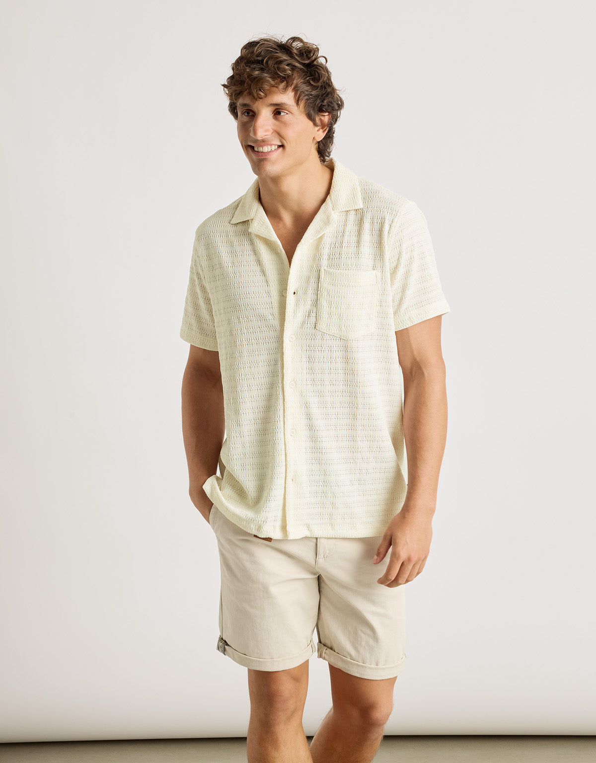 Camisa M/C Off White - Puntillet