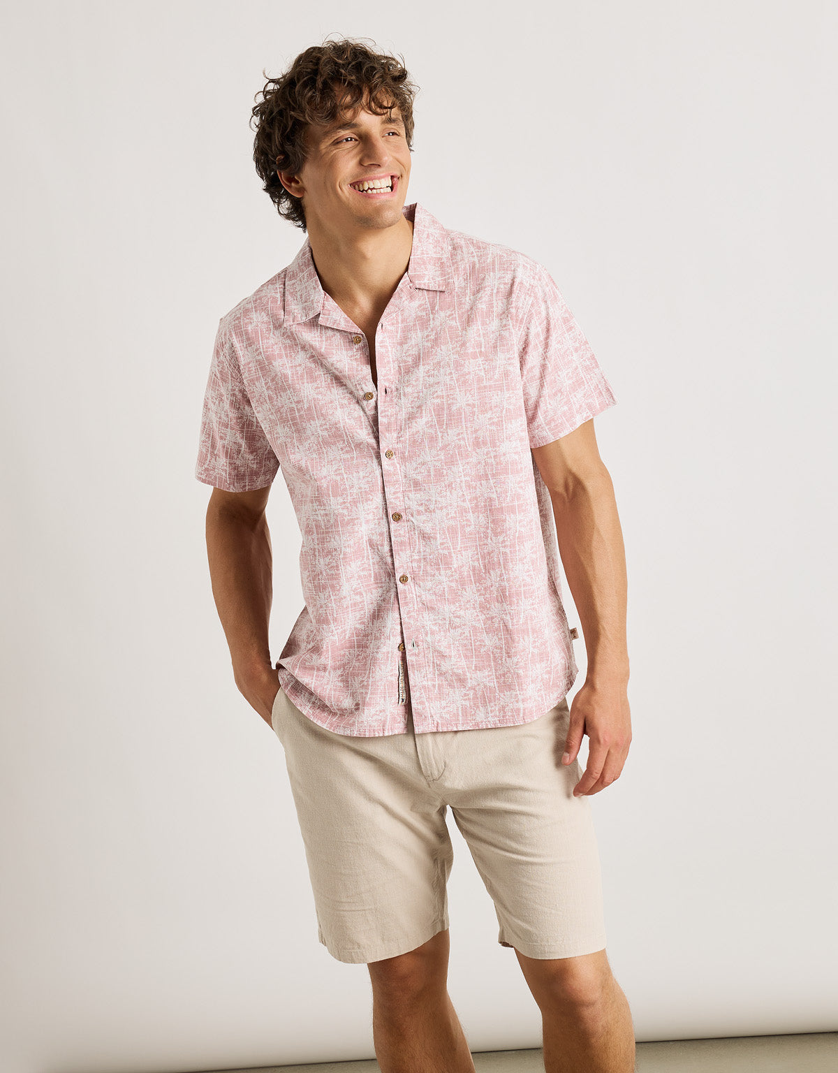 Camisa Manga Corta Rosa - Ruzz