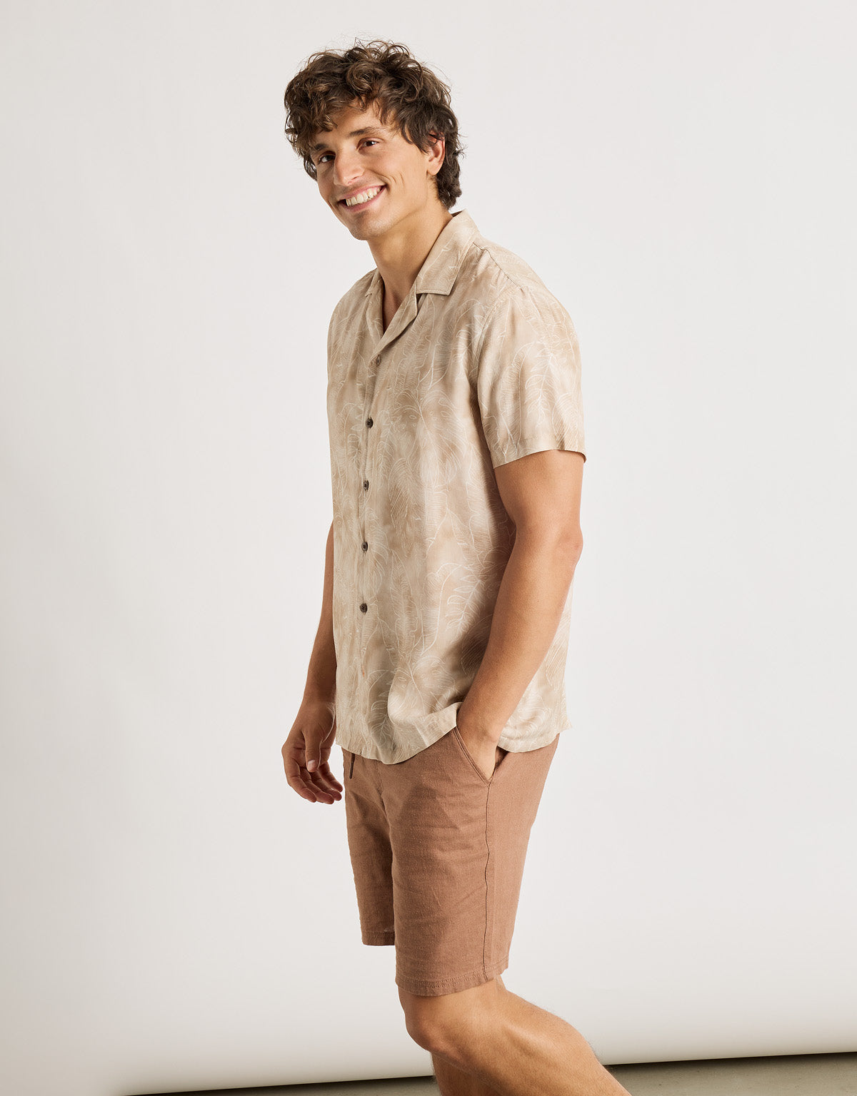Kurzarmhemd Braun - Fog