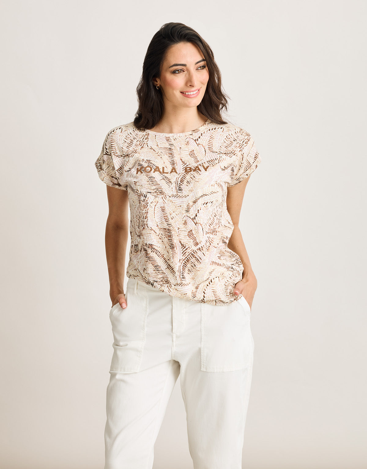 Camiseta Manga Corta Beige - Zebriye