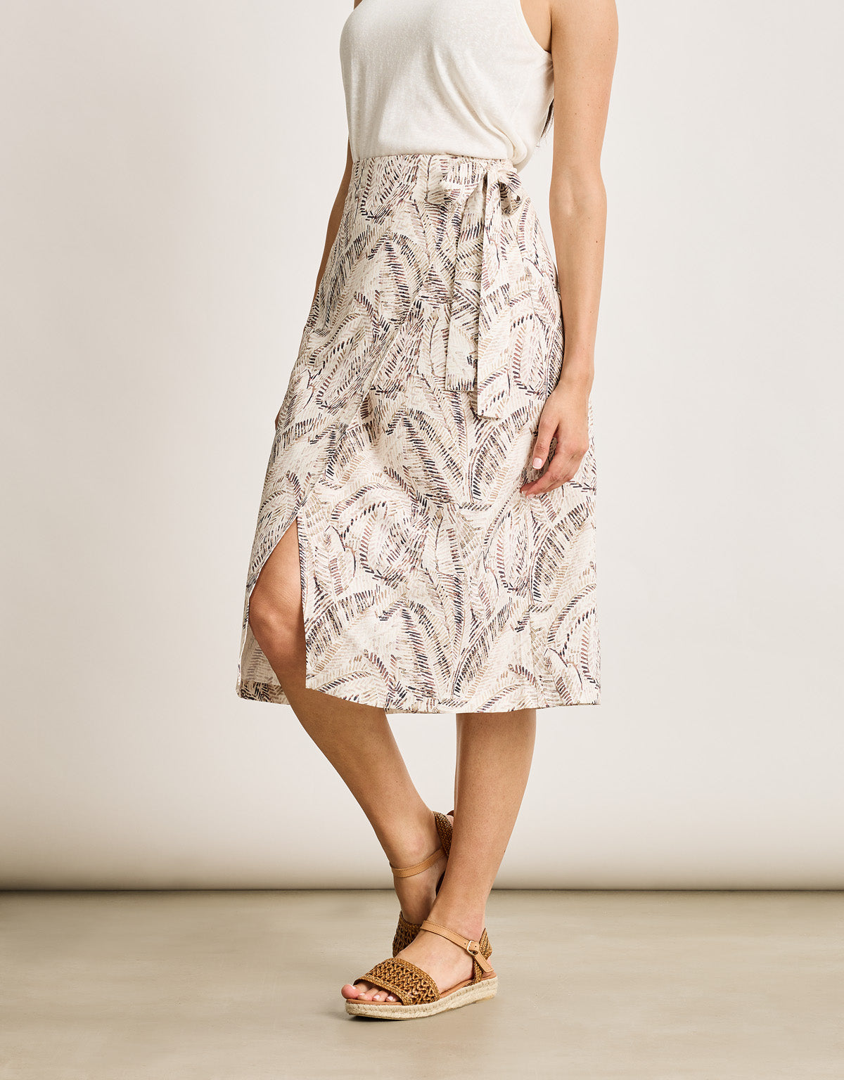 Falda Midi Beige - Mozoti