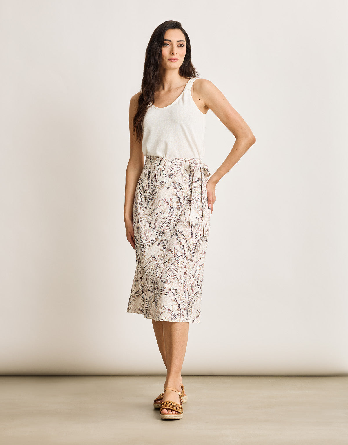 Falda Midi Beige - Mozoti 5