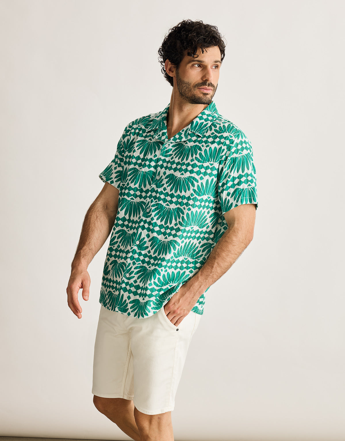 Camisa Manga Corta Verde - Alrendo