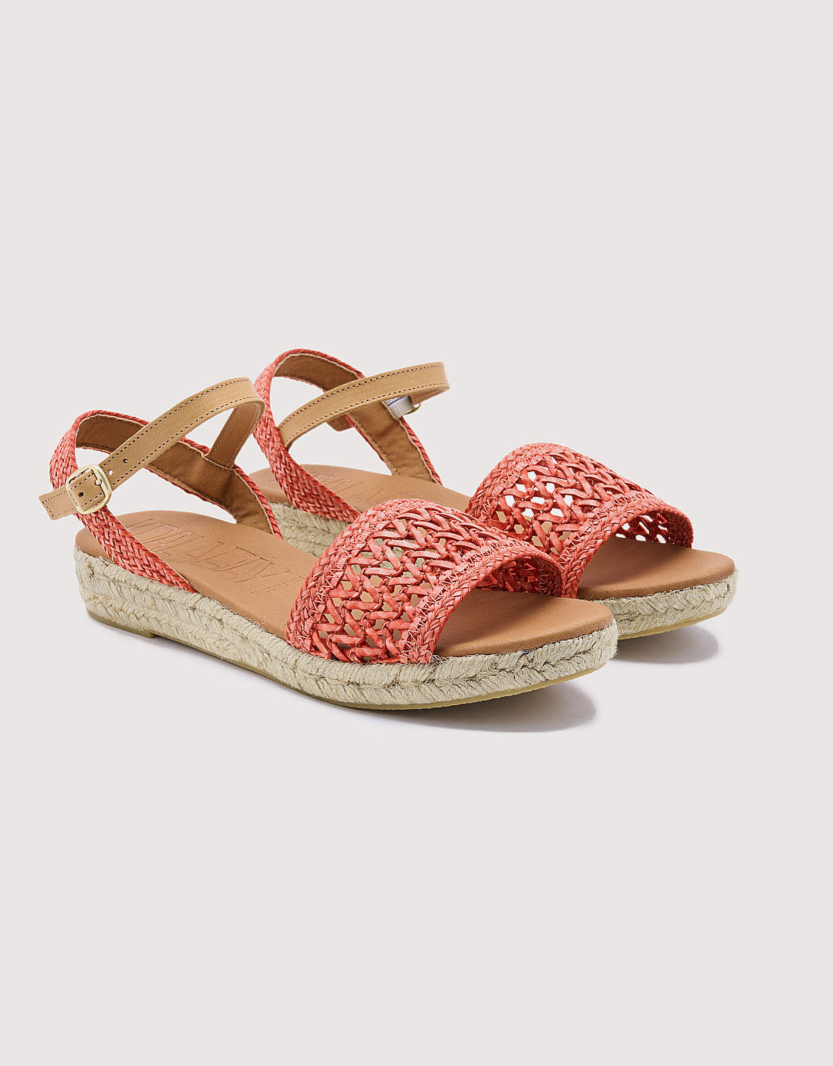 Sandales à semelles compensées en corail - Ginger