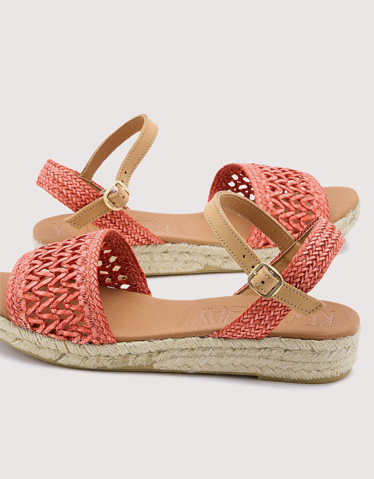 Sandales à semelles compensées en corail - Ginger