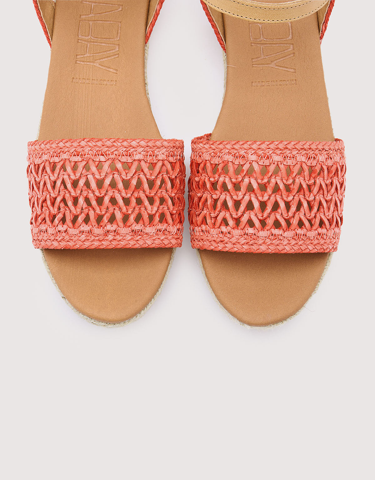 Sandales à semelles compensées en corail - Ginger