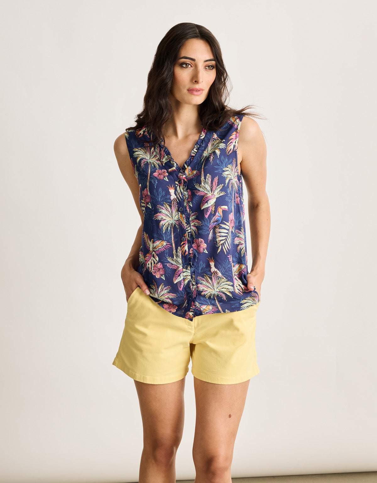 Camisa Manga Corta Azul - Sambisa