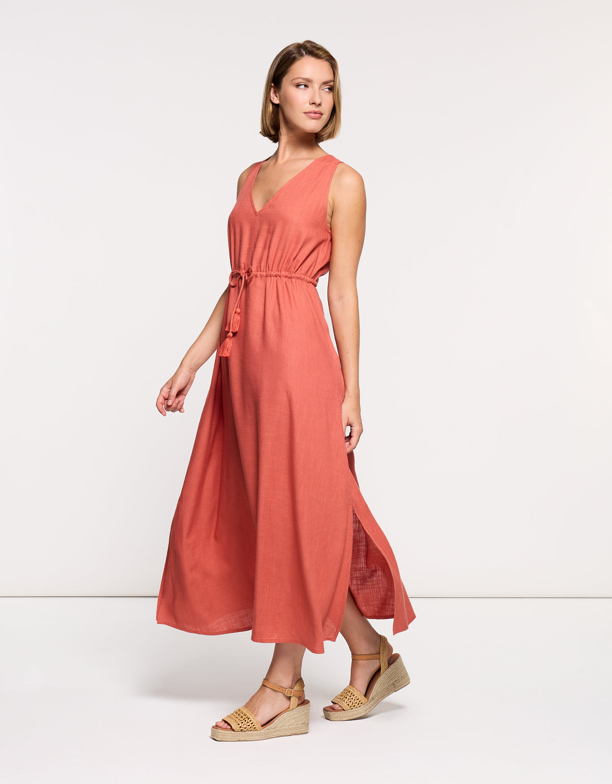Vestido Midi Rojo Teja - Marilis 3