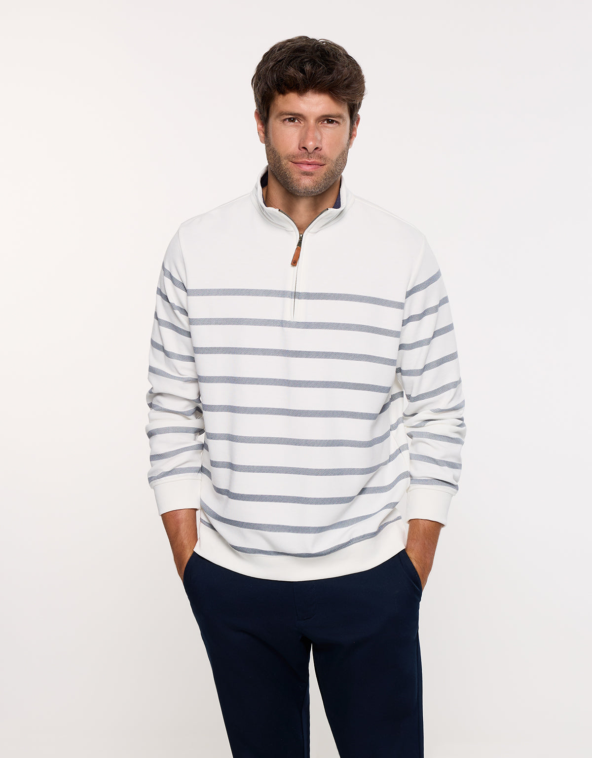 Sudadera Blanca a Rayas - Reach