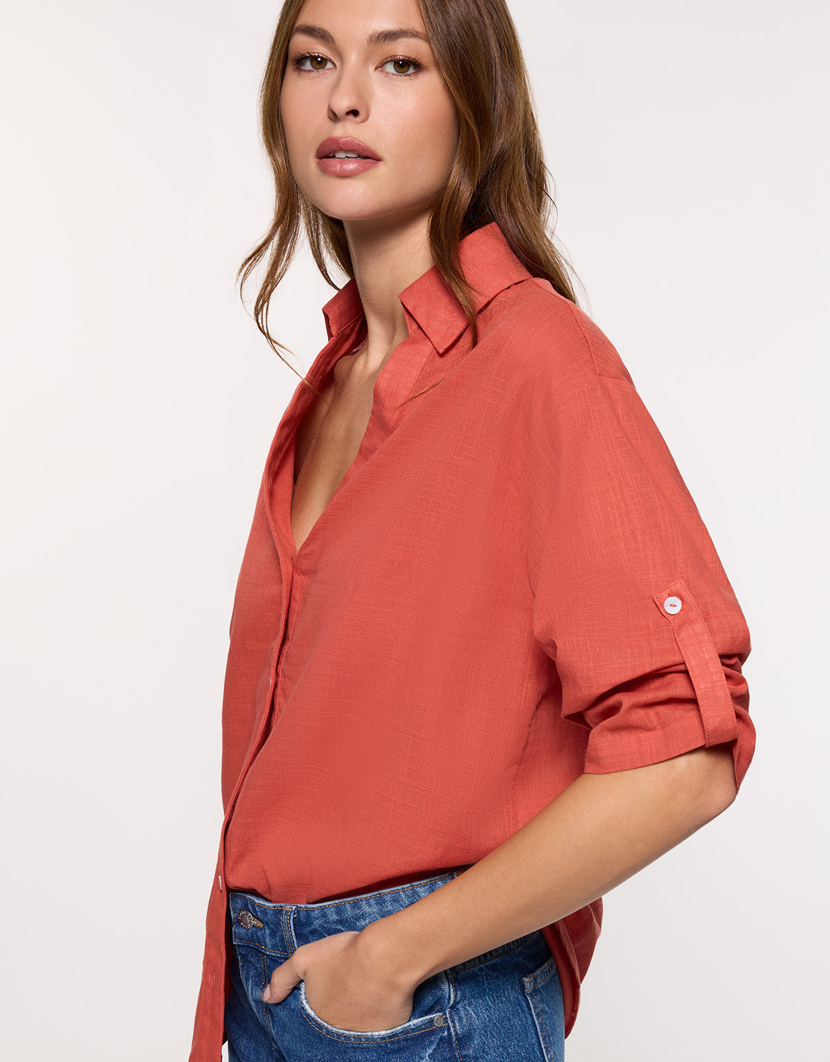 Camisa Manga Larga Rojo Teja - Astromi 2