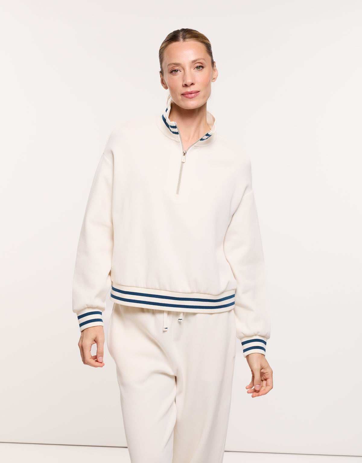 Sudadera de Punto Piqué Blanca - Tanami 0