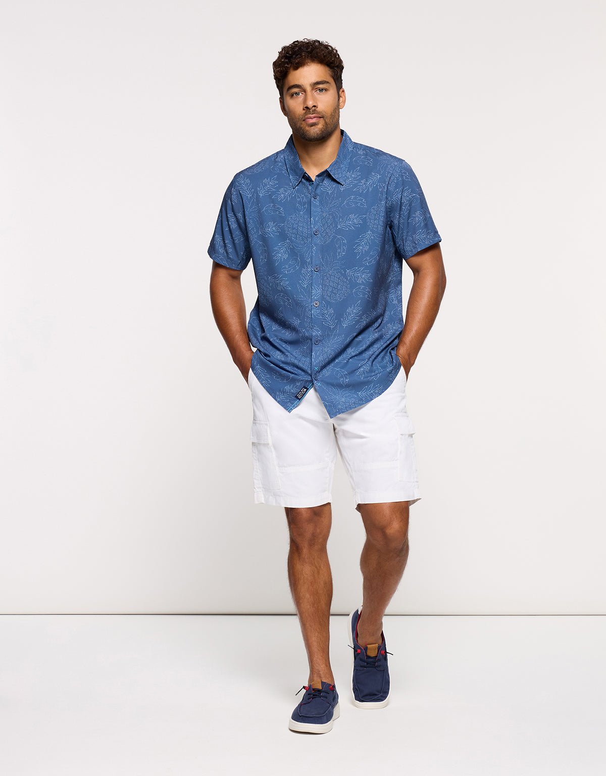 Camisa Manga Corta Azul Marino - Pineapplelines 7