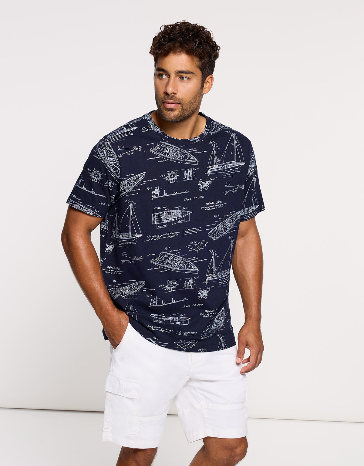 Camiseta Manga Corta Azul Marino - Slaapy