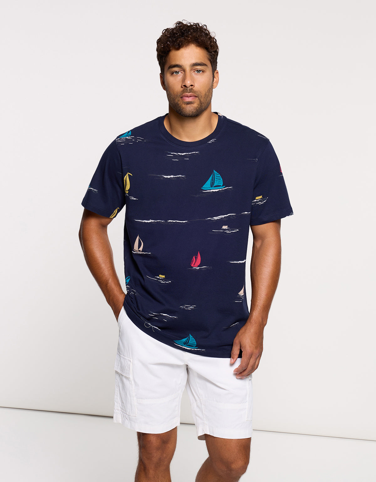 Camiseta Manga Corta Azul Marino - Sluupy