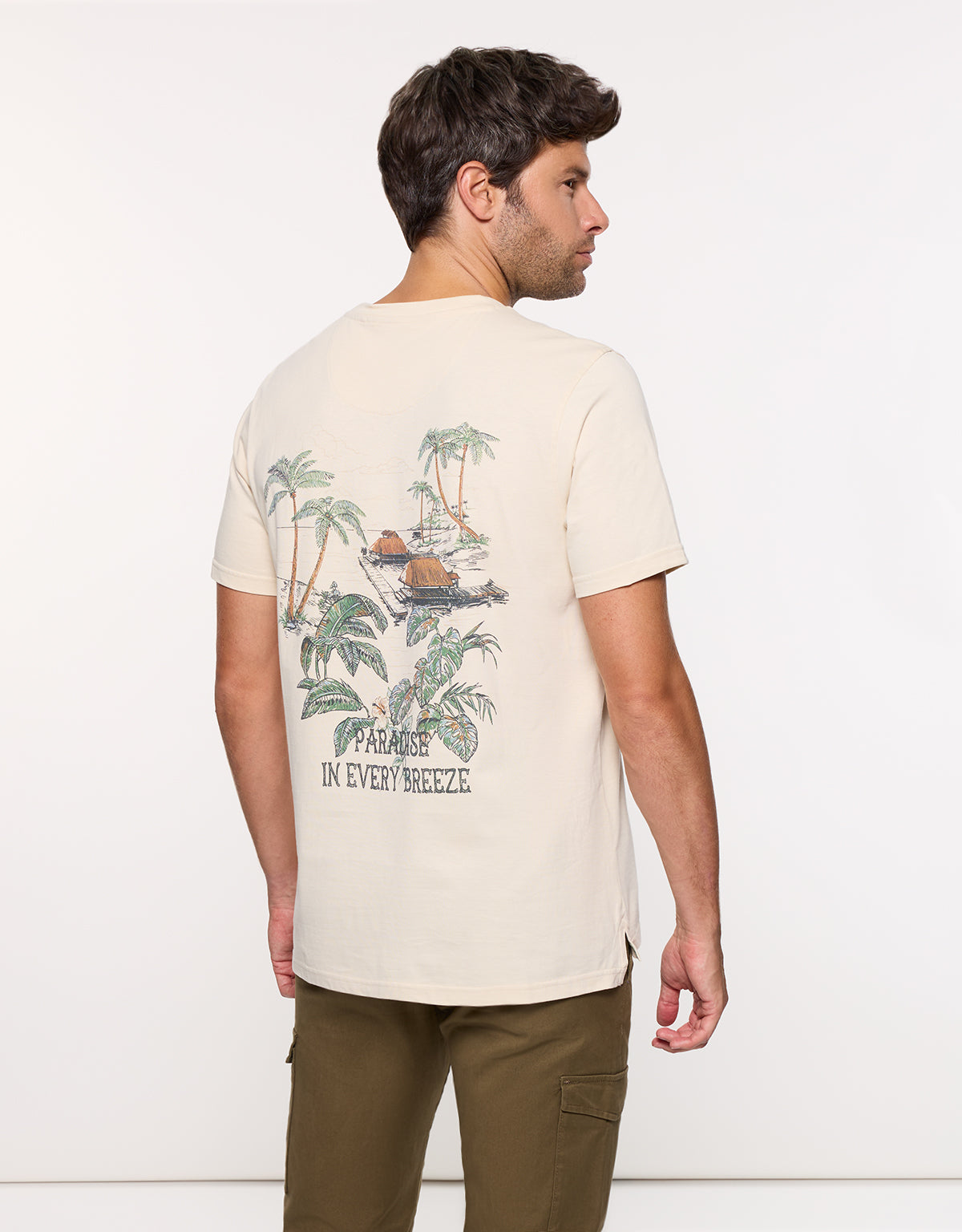 Camiseta Manga Corta Beige - Brais