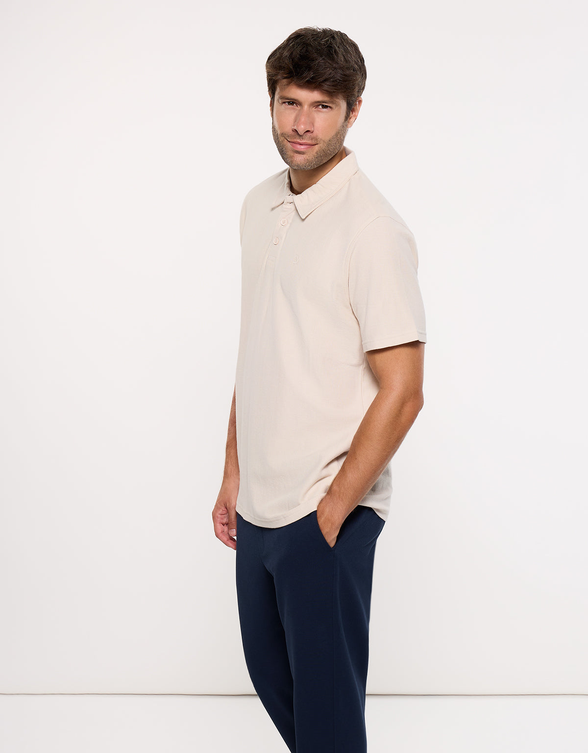 Polo Manga Corta Beige - Biebu 3