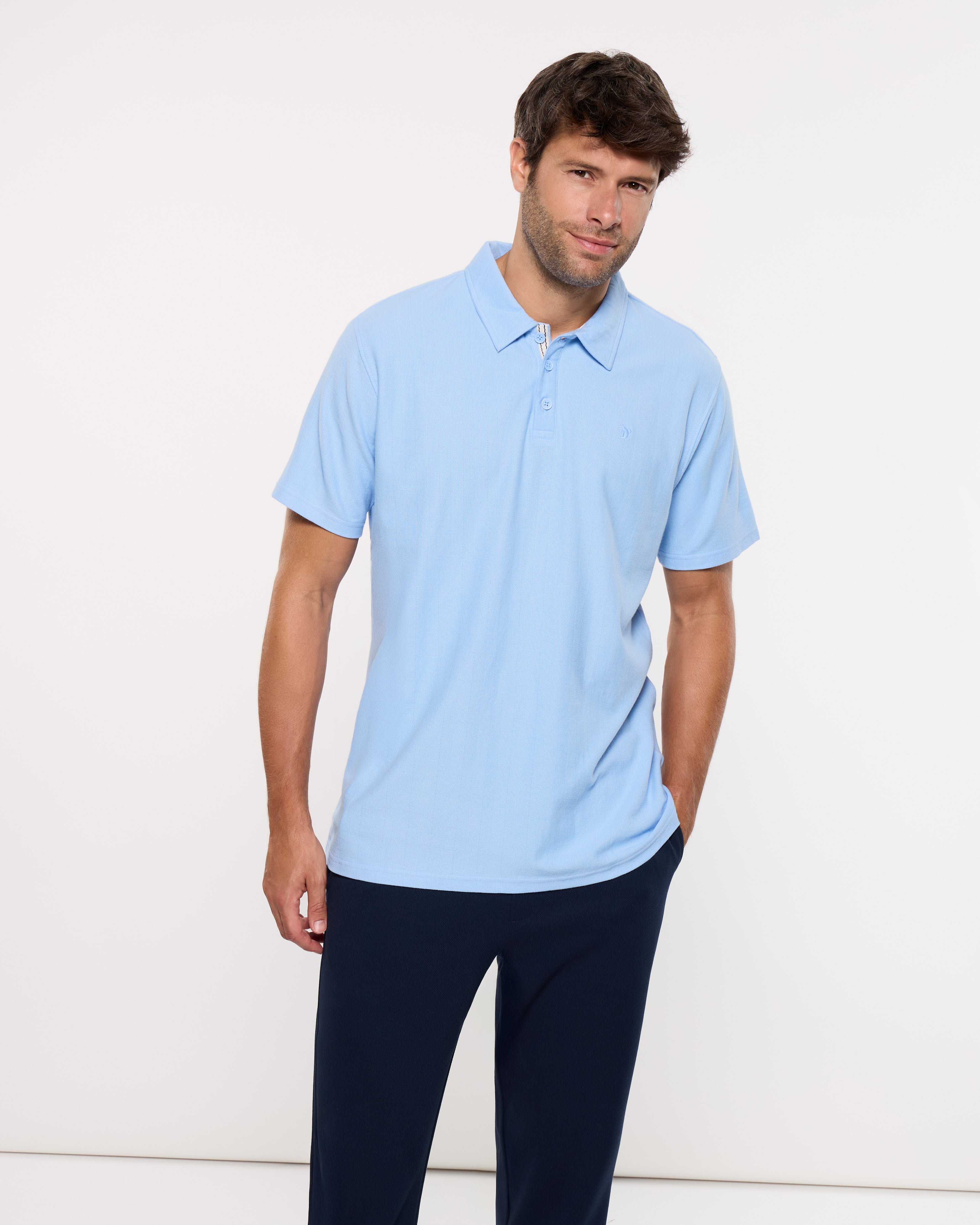 Polo Manga Corta Azul Celeste - Biebu