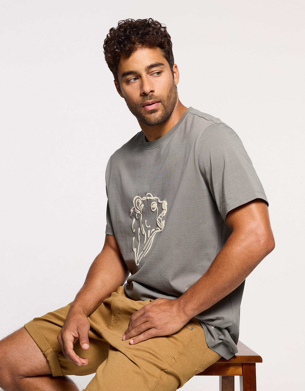 Camiseta Manga Corta Caqui - Beared 1