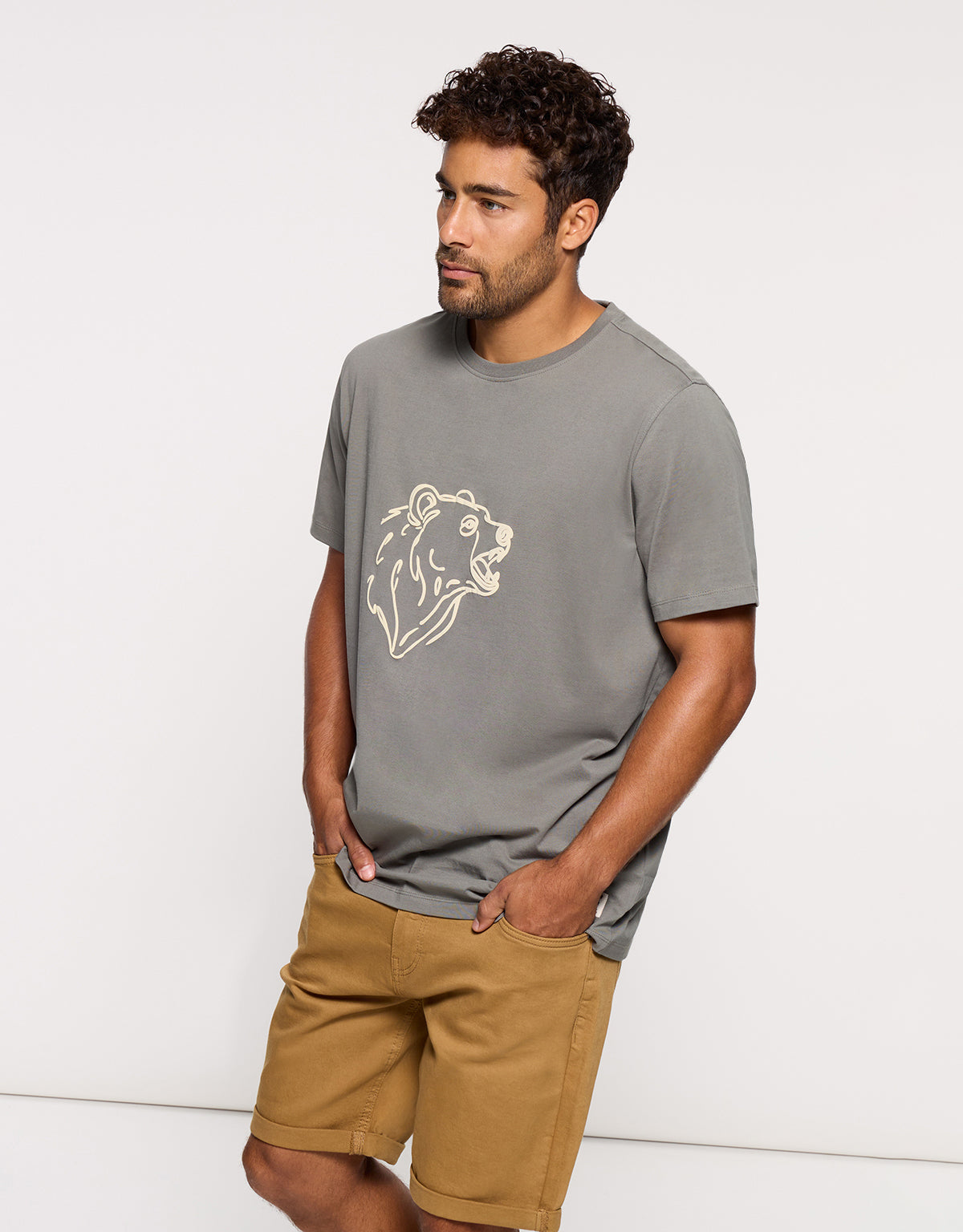 Camiseta Manga Corta Caqui - Beared 2