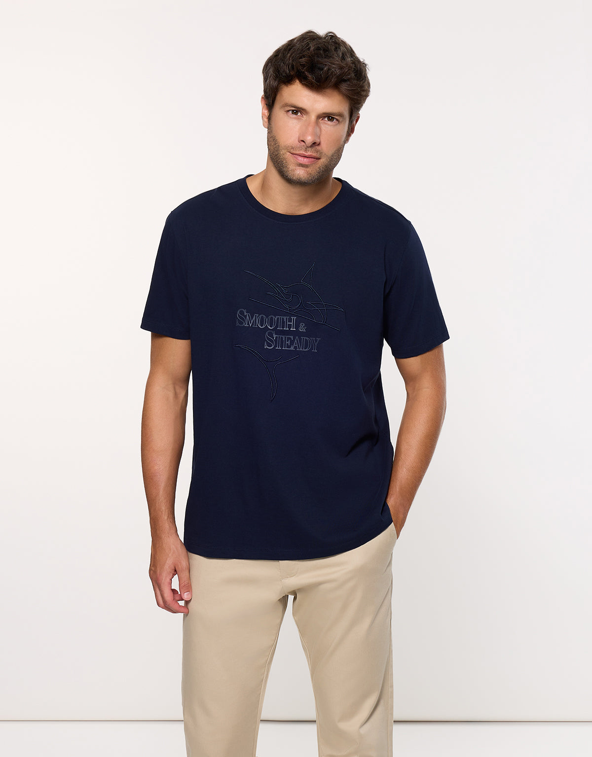 Camiseta Manga Corta Azul Marino - Steady 1