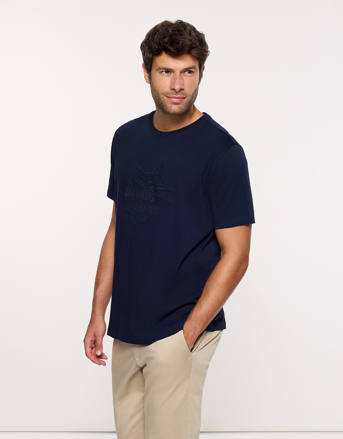 Camiseta Manga Corta Azul Marino - Steady 3