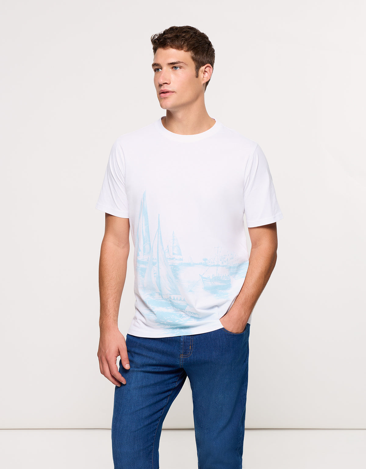 Camiseta Manga Corta Blanca - Mainboat